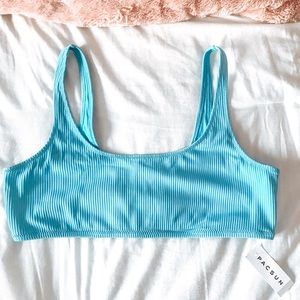 NWT LA Hearts by Pacsun Blue Scoop Bikini Top